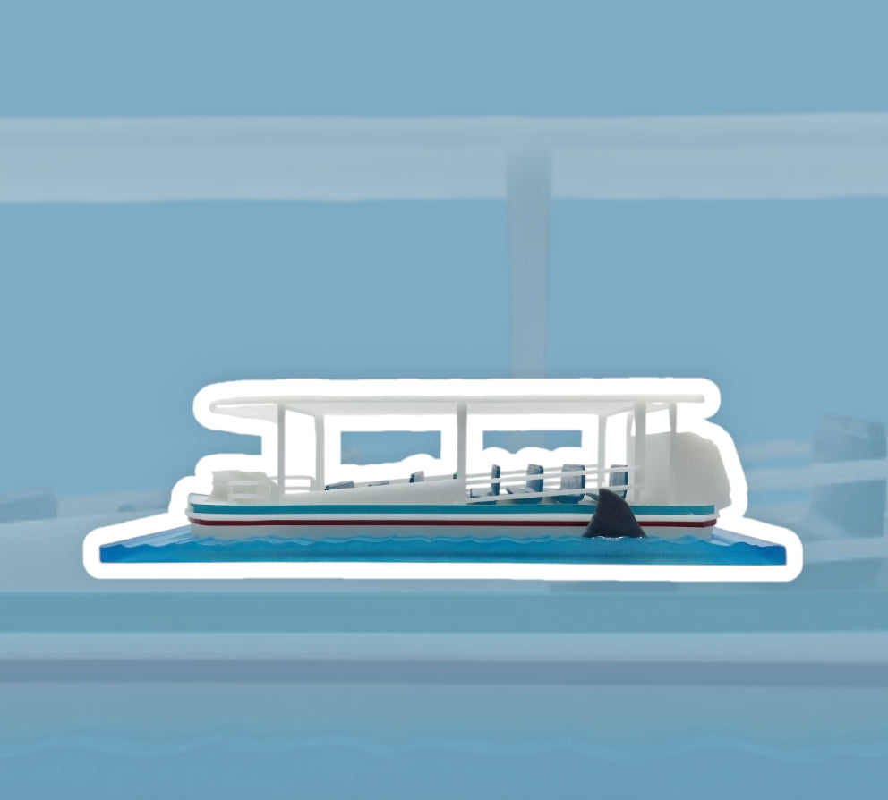 Amity 6 Ride Vehicle hand-painted resin miniature from Cremated Plastic Toys inspired by Universal Studios JAWS Ride