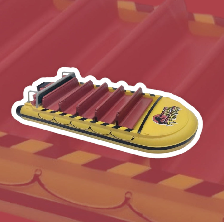 JP:RV Ride Vehicle E resin toy – hand-painted Jurassic Park River Adventure ride replica by Cremated Plastic Toys