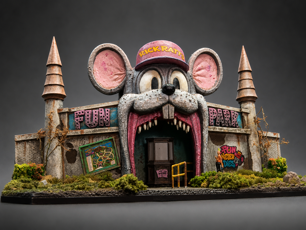 Rick Ratt’s Fun Park – “Fun Never Dies” Abandoned Theme Park Miniature Diorama