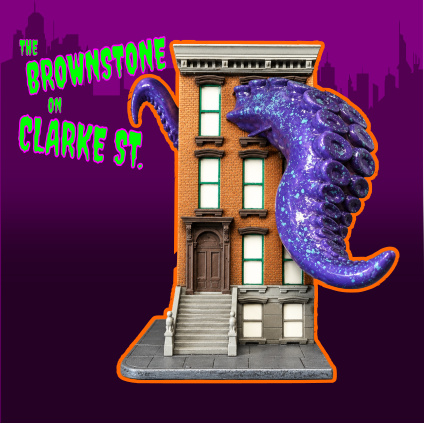 The Brownstone on Clarke St. – Tiny Town Terrors | Handmade Glow-in-the-Dark Horror Designer Art Toy
